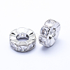 Brass Micro Pave Cubic Zirconia European Beads X-ZIRC-L070-35P-2