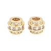 Brass Micro Pave Clear Cubic Zirconia European Beads KK-B186-19G-1