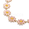 Enamel Daisy Link Chain Necklace NJEW-P220-01G-05-2
