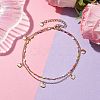 304 Stainless Steel Enamel Link Chains Anklets AJEW-AN00589-02-2