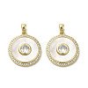 Brass Micro Pave Clear Cubic Zirconia Pendants KK-I708-02B-G-1