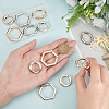 12Pcs 6 Styles Alloy Spring Gate Rings FIND-WR0008-96-3