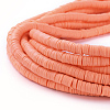 Flat Round Handmade Polymer Clay Beads CLAY-R067-6.0mm-19-4