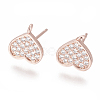Brass Stud Earring Findings ZIRC-O034-20RG-1