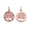 Brass Micro Pave Cubic Zirconia Charms ZIRC-L070-45RG-2