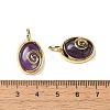 Natural Amethyst Oval Pendants G-K371-01G-07-3