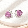 Strawberry Brass Micro Pave Cubic Zirconia Stud Earrings EJEW-M077-15P-5