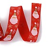 25 Yards Flat Christmas Theme Printed Polyester Grosgrain Ribbon OCOR-C004-04A-3