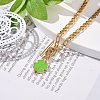 Alloy Enamel Clover Pendant Necklace with Brass Chains for Women NJEW-JN04087-2