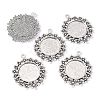 Tibetan Style Alloy Flat Round Pendant Cabochon Settings TIBEP-S238-AS-NR-4