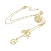 Bohemian Summer Beach Style 18K Gold Plated Shell Shape Initial Pendant Necklaces IL8059-7-2