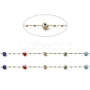 Evil Eye Lampwork Beaded Link Chains CHS-G028-04G-08-2