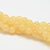 Natural Yellow Jade Bead Strands X-G-K121-01-6mm-1
