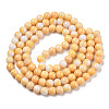 Ombre Effect Dyed Crackle Glass Round Beads Strands X1-GLAA-T031-01E-3