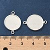 Flat Round Brass Connector Cabochon Settings KK-K414-13A-S-3