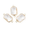Rack Plating Brass Pave Glass  Connectors Charms KK-M013-03G-2