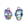 Rainbow Color Alloy Pendant Rhinestone Settings PALLOY-T054-156-3