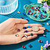 42Pcs 7 Colors Glass Cone Connector Charms STAS-TA0006-10-6