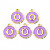Golden Plated Alloy Enamel Charms ENAM-S118-10O-2