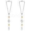 2Pcs Alloy Flower Pendant Decorations HJEW-ME0001-07C-1