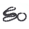 Synthetic Magnetic Hematite Jewelry Sets SJEW-F201-02-1