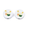 Halloween Printed Natural Wood Beads WOOD-T021-99-4