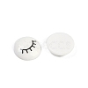 White and Black Flat Round Cartoon Resin Cabochons CRES-Q009-01D-3