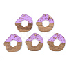 Transparent Resin & Walnut Wood Pendants RESI-S389-050A-B01-1