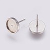 Non-Tarnish 201 Stainless Steel Stud Earring Settings STAS-I088-F-02P-2