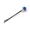 Eco-Friendly Copper Wire Wrapped Round Gemstone Hair Bobby Pin OHAR-JH00025-02-5