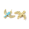 Brass Micro Pave Clear Cubic Zirconia Pendants KK-C045-15G-2