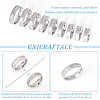18Pcs 9 Size 201 Stainless Steel Grooved Finger Ring for Men Women STAS-UN0045-60B-P-5