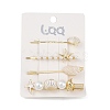 Conch/Starfish/Shell Shape Alloy Hair Bobby Pin Sets AJEW-A056-02E-2