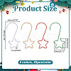 100Pcs 4 Colors Star Stainless Steel Hook Hangers STAS-ME0003-32-2