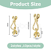 20Pcs 2 Styles Brass Bead Tips KK-HS0002-12-2