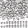 100Pcs 10 Styles 201 Stainless Steel Grooved European Beads STAS-ME0001-73-1