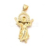 Rack Plating Brass Micro Pave Cubic Zirconia Pendants KK-K270-34G-3