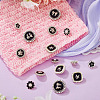 15Pcs 5 Styles 1-Hole Alloy Enamel Shank Buttons BUTT-TA0001-47B-8