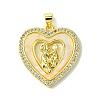 Mother's Day Brass Micro Pave Clear Cubic Zirconia Pendants KK-H472-13G-07-1