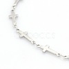 Tarnish Resistant Religious Catholic Jewelry 304 Stainless Steel Cross Link Chain Bracelets STAS-O036-09P-2