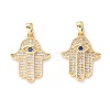 Brass Micro Pave Clear Cubic Zirconia Pendants ZIRC-Z019-25G-NR-2