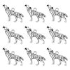 Tibetan Style Alloy Howling Wolf Pendants LF1753Y-1