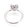 Rhodium Plated 925 Sterling Silver Micro Pave Cubic Zirconia Engagement Solitaire Ring Settings STER-N016-76P-3