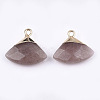 Electroplate Natural Strawberry Quartz Pendants X-G-T112-04B-2