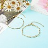 304 Stainless Steel Paperclip & Satellite Chains Bracelet Set X-BJEW-JB06523-2