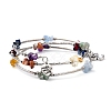 Three Loops Natural Gemstone Beaded Wrap Bracelets X-BJEW-JB02331-03-1