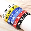 Word WWJD Silicone String Bracelets BJEW-C143-01-1