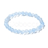Natural & Dyed White Jade Bead Stretch Bracelets BJEW-K212-A-018-4