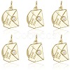 6Pcs Brass Micro Pave Clear Cubic Zirconia Charms KK-BBC0020-62-4