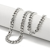 Non-Tarnish 201 Stainless Steel Cuban Link Chain Necklaces for Women and Men NJEW-F322-13P-01-2